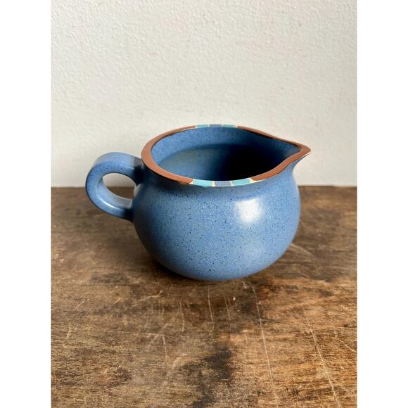 Vintage Dansk Mesa Petite Pitcher | Dansk Blue Ceramic Creamer, Made in Portugal - Picture 1 of 6